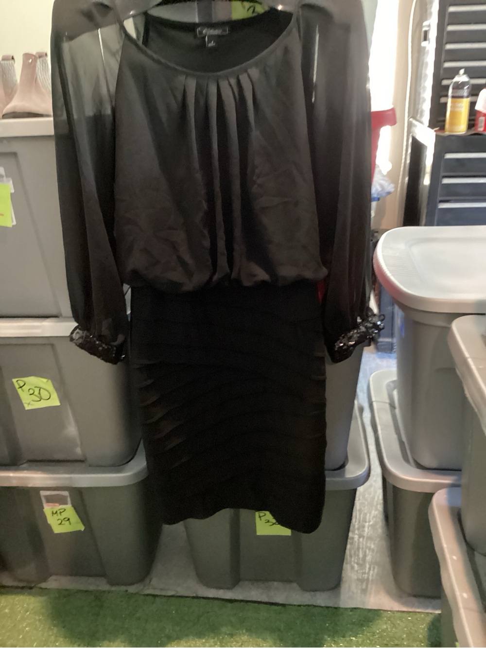 Elegant Black Layered dress mp58